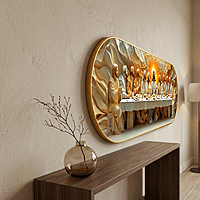 Last Supper crystal clear resin coated with stone work photo frame