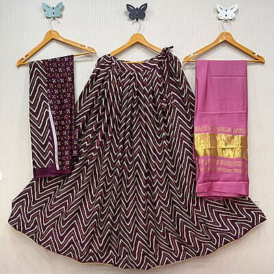 Crepe Gajji Silk Lehenga-Pink