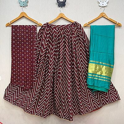 Crepe Gajji Silk Lehenga-Rama