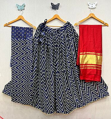 Crepe Gajji Silk Lehenga-Red