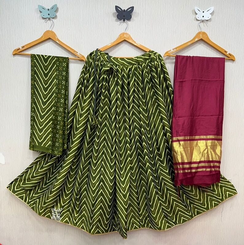 Crepe Gajji Silk Lehenga-Wine