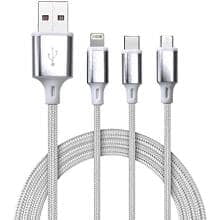 Champion 3-in-1 USB Fast Charging Cable Type C, Lightning, Micro USB, Compatible with iPhone, iPad, Samsung, OnePlus, Mi, Oppo, Vivo, Xiaomi Champion 3-in-1 USB Fast Charging Cable Type C, Lightning, Micro USB, Compatible with iPhone, iPad, Samsung, OnePlus, Mi, Oppo, Vivo, Xiaomi