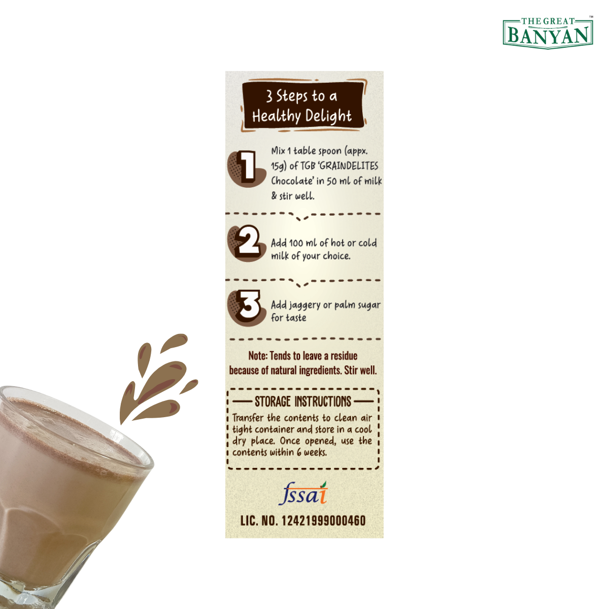 GrainDelites Chocolate 400g | No Junk Milk Drink Mix For Kids & Adults|No Refined Sugar, No Artificial Colors or Flavors, No Preservatives