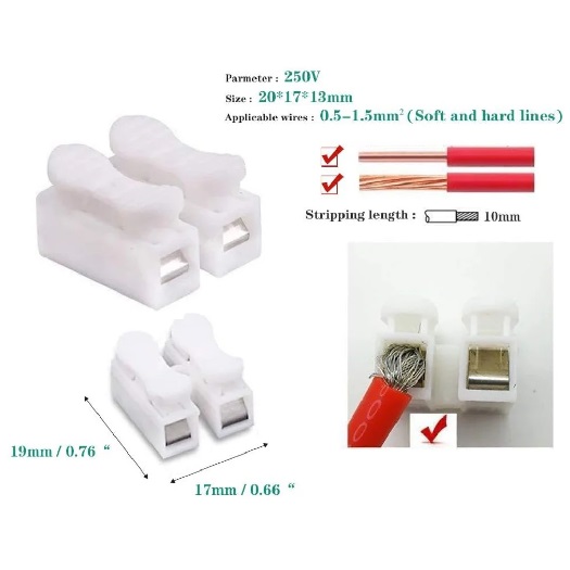 CH2 Quick Connection Terminal Push Type Lock 250V 10A