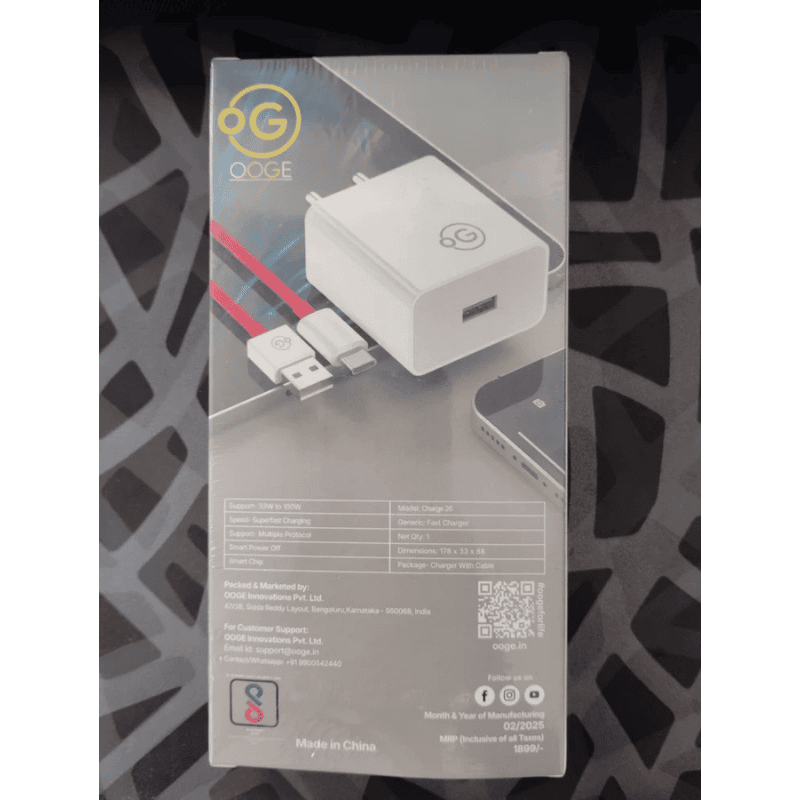 Zigdeal Charge 26 Charger Adapter – Fast Charging | USB Wall Charger | Compact Design