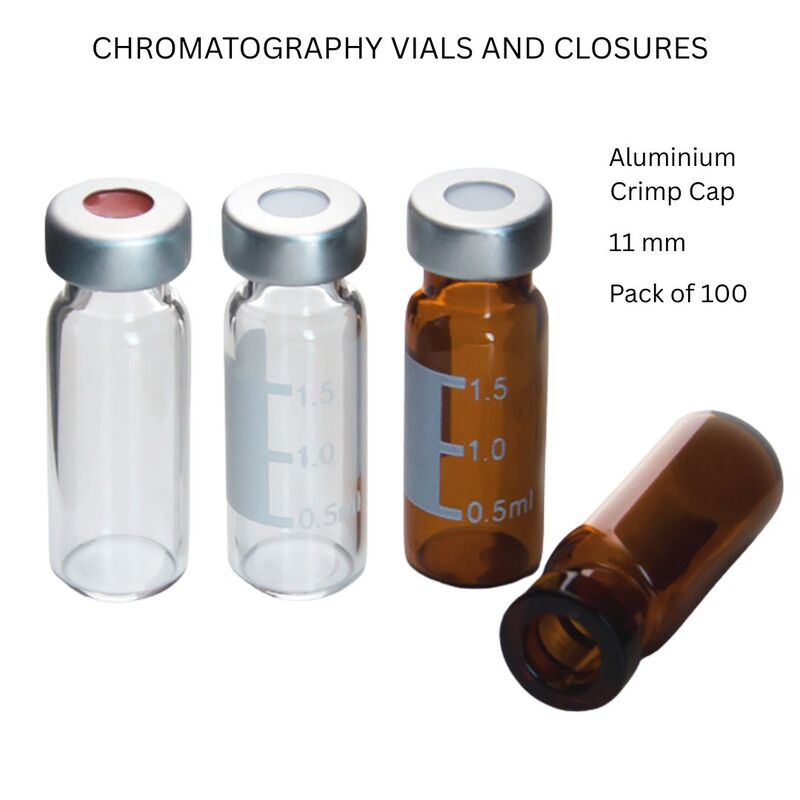 CHROMATOGRAPHY VIALS AND CLOSURES - 11 mm Aluminium Crimp Cap (Pk. of 100)