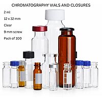 CHROMATOGRAPHY VIALS AND CLOSURES - 2 ml, 12 x 32 mm, Clear , 9 mm screw (Pk. of 100)