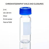 CHROMATOGRAPHY VIALS AND CLOSURES - Vials only 2 ml, 12x32 mm, 9 mm Screw (Pk. of 100)