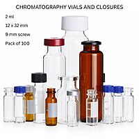 CHROMATOGRAPHY VIALS AND CLOSURES - Vials only 2 ml, 12x32 mm, 9 mm Screw (Pk. of 100)