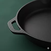Onions Cast Iron Flat Tawa for Dosa, Roti & Paratha, Pre-Seasoned, Heavy Duty,