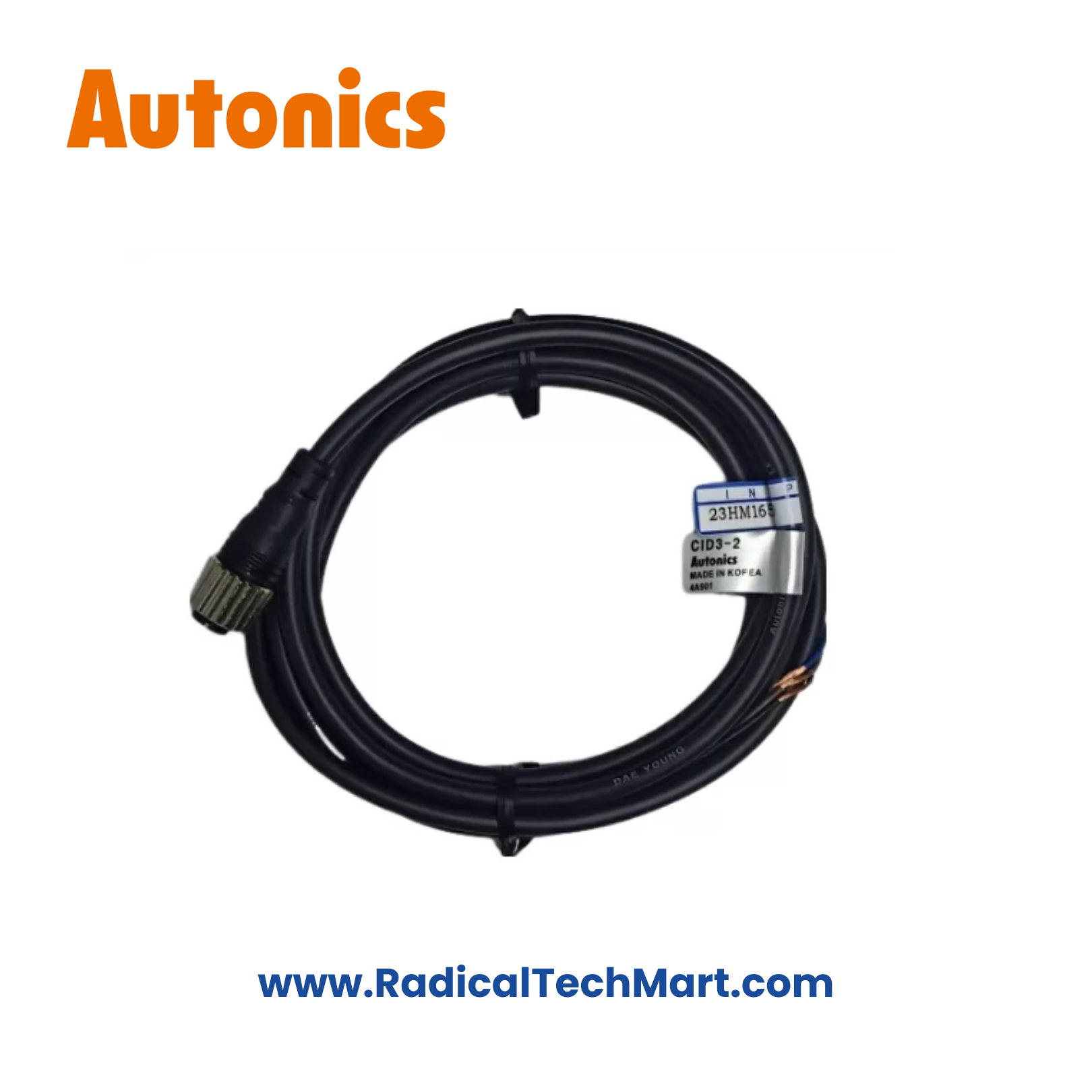 Autonics CID3-2 4-Pin M12 Female Connector Cable – 2m Length