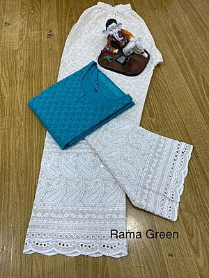 Chikan Kurti Cutwork Palazzo-Rama