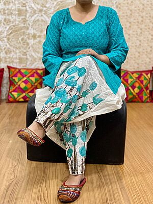 Chikan Kurti Digital Salwar-Rama