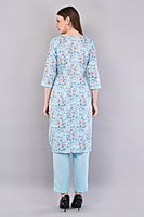 Floral Cotton Salwar Kameez with Dupatta, 3-Piece Traditional Indian Dress Set