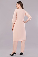 Peach Embroidered Cotton Salwar Suit Set, 3-Piece Traditional Dress with Dupatta