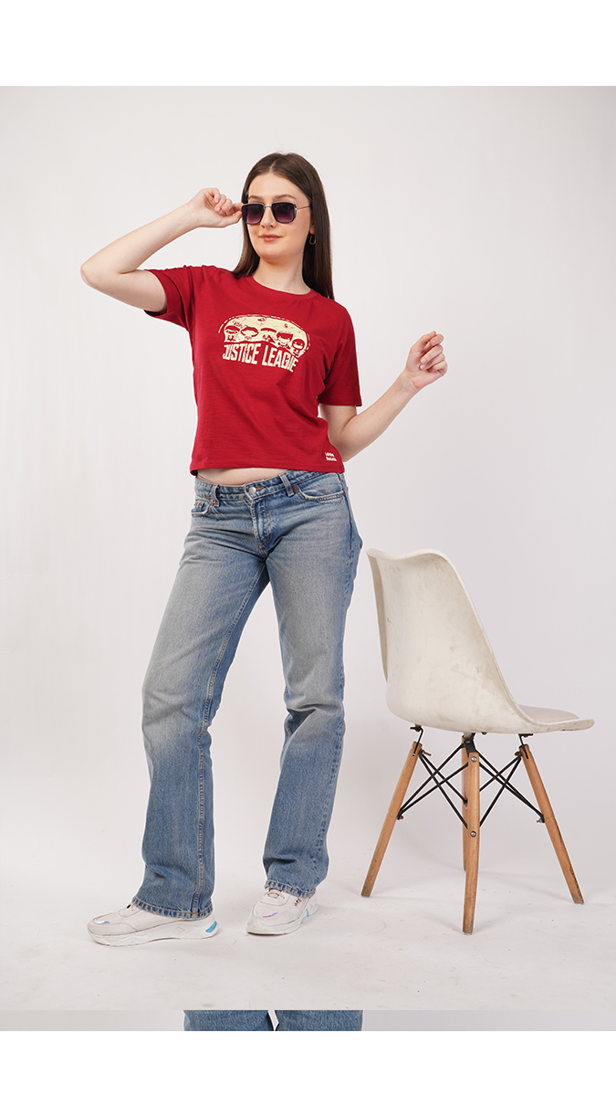 Trendy Ruby Pink Women's Round Neck T-Shirt – Slub/Vintage Fabric 180 GSM | S, M, L