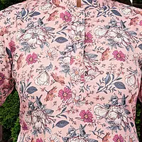 Women Cotton Salwar Suit Set, Floral Print Kurta with Pants and Dupatta