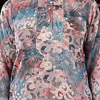 Women Cotton Salwar Suit Set, Floral Print Kurta with Dupatta and Pants