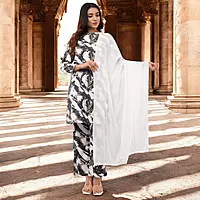 Women Traditional Ethnic Wear with Dupatta, Abstract Print Kurta and Palazzo