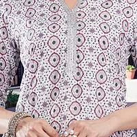 Women's Cotton Chikankari Kurta Salwar Suit Set, White, Floral Print, with Dupatta