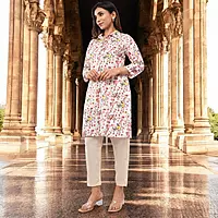 Women Cotton Salwar Suit, Floral Print Tunic with Pants
