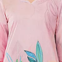 Women's Cotton Salwar Suit Set, Pink, Floral Print, with Dupatta