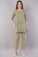 Women's Printed Co-ord Set with Tunic and Pants, Multicoloured