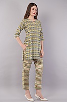 Women's Printed Co-ord Set with Tunic and Pants, Multicoloured