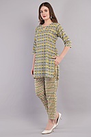 Women's Printed Co-ord Set with Tunic and Pants, Multicoloured