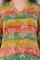 Printed Cotton Kurta for Women, Multi-Coloured