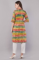 Printed Cotton Kurta for Women, Multi-Coloured