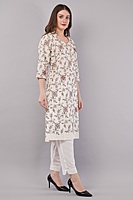 Cotton Embroidered Kurta for Women, Floral Design