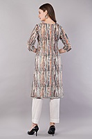 Women's Printed and Embroidered Chinkari Kurta, 3/4 Sleeves, Knee Length