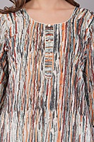 Women's Printed and Embroidered Chinkari Kurta, 3/4 Sleeves, Knee Length