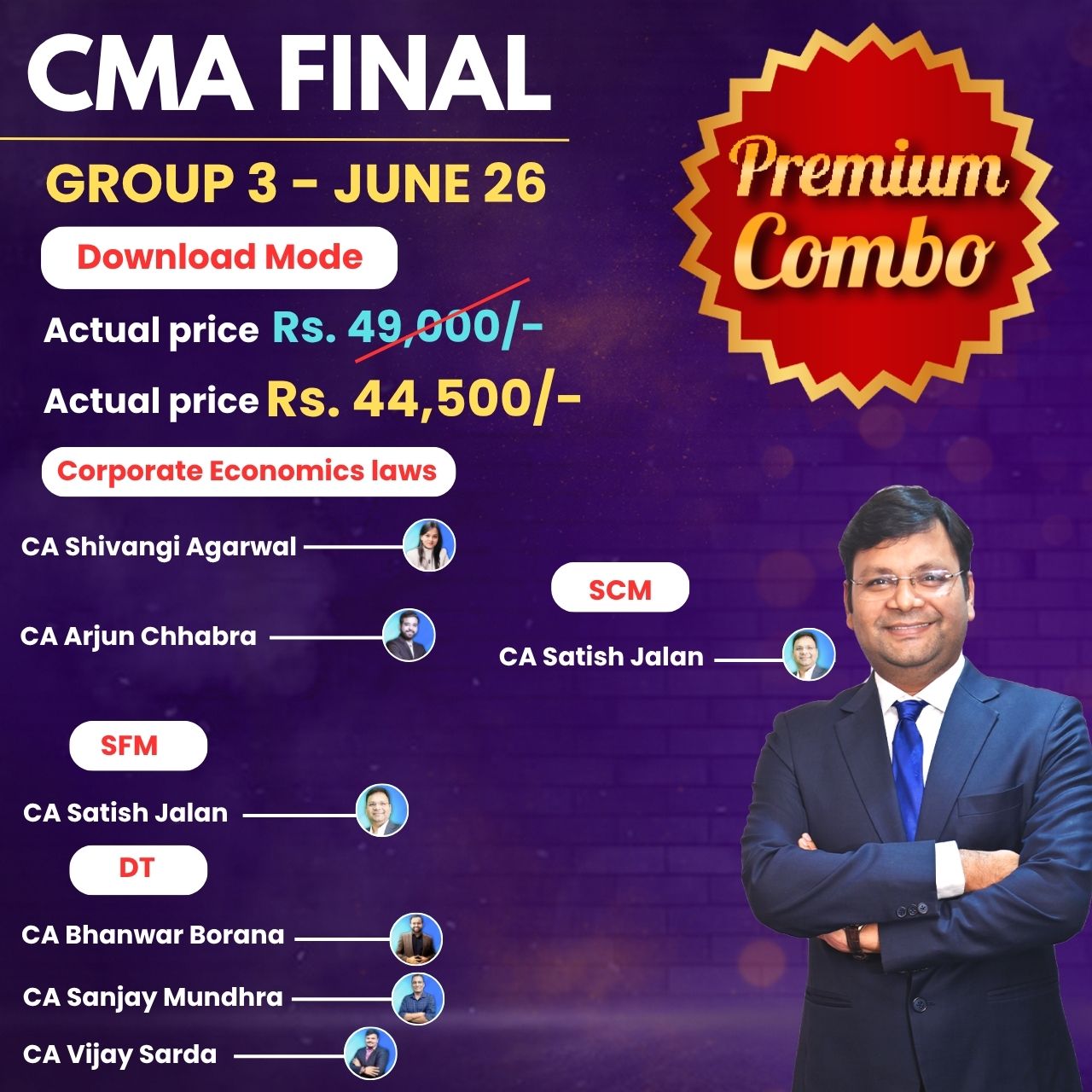 CMA Final Group 3 All Combo for June 26 - Student Jaise Chahey - Download Mode - Premium