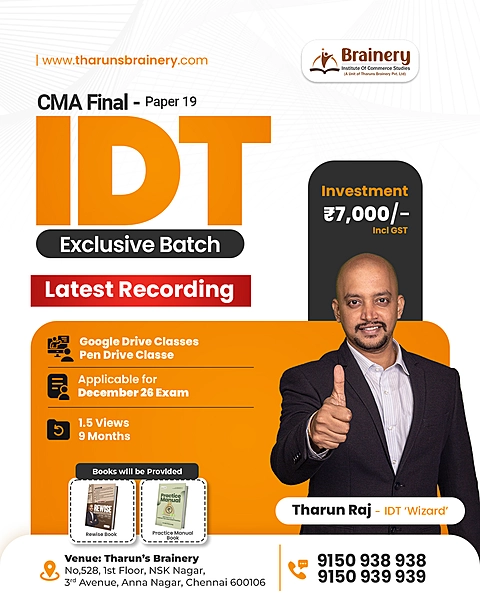 CMA Final IDT Exclusive Batch Dec 26
