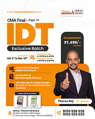 CMA Final IDT Exclusive Batch Dec 25 and June 26