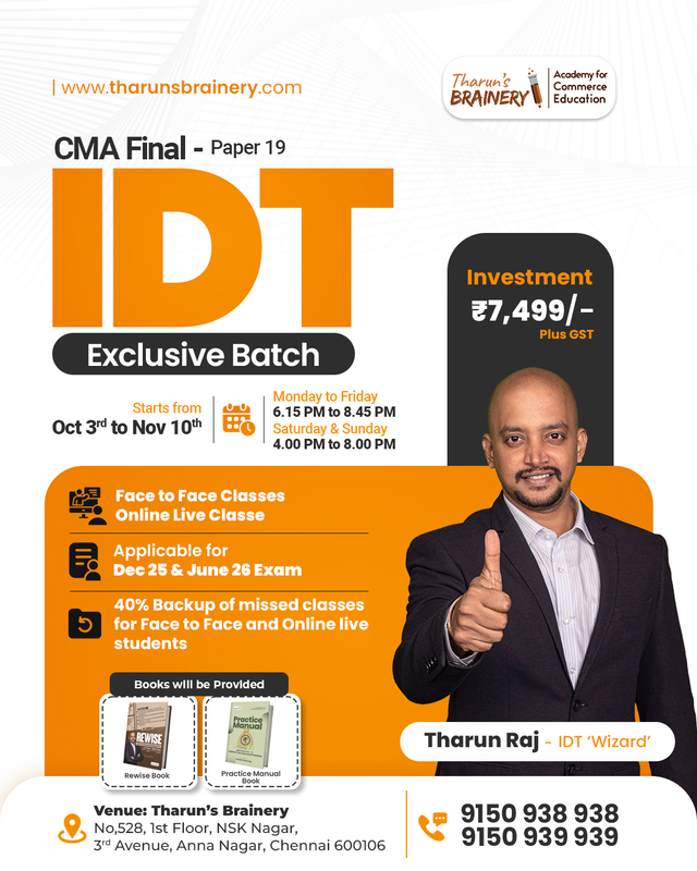 CMA Final IDT Exclusive Batch Dec 25 and June 26