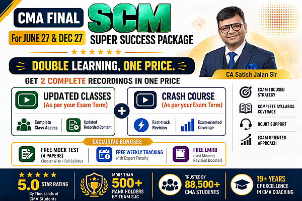 CMA Final Strategic Cost Management Latest Batch For June 27 I Dec 27 I by CA Satish Jalan CMA Final Strategic Cost Management Latest Batch For June 27 I Dec 27 I by CA Satish Jalan