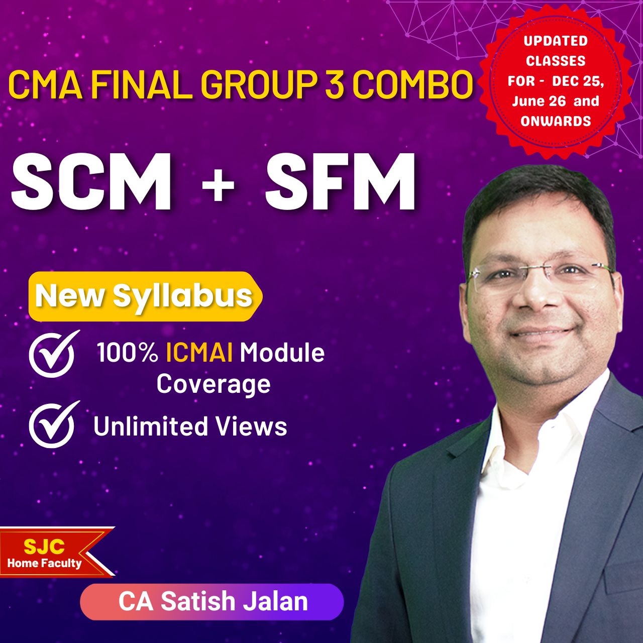 CMA Final SCM + SFM (Group 3 ) Combo By CA Satish Jalan