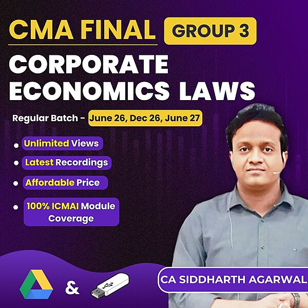 CMA Final Corporate Economic Laws (Group 3) By CA Siddharth Agarwal