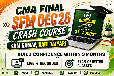 CMA Final SFM Crash Course By CA Satish Jalan for Dec 26