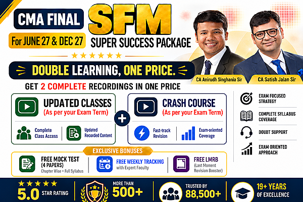 CMA Final Strategic Financial Management Latest Batch For June 27 I Dec 27 I by CA Satish Jalan CMA Final Strategic Financial Management Latest Batch For June 27 I Dec 27 I by CA Satish Jalan