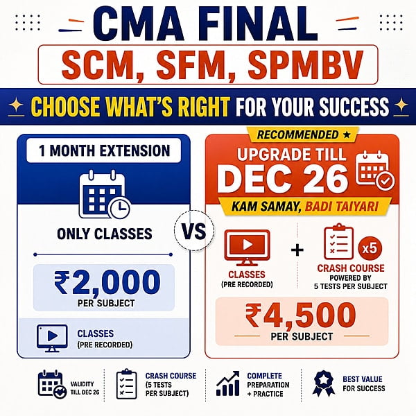 CMA Final Course Extension For Dec 26 By SJC Institute CMA Final Course Extension For Dec 26 By SJC Institute