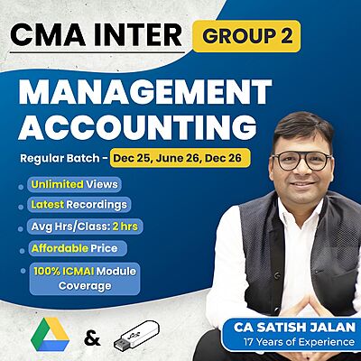 CMA Inter Management Accounting (Group 2) By CA Satish Jalan