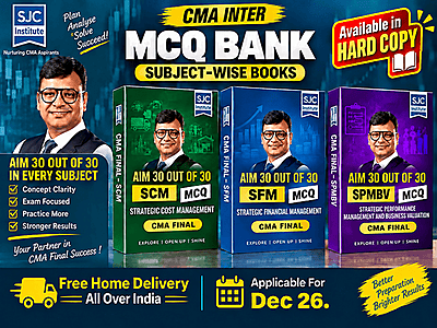 CMA Inter Subject-wise MCQ Bank Hard Copy Book – Aim 30/30 | SJC Institute