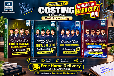 CMA Inter Cost Accounting Combo Hard Copy Book Set (MCQ Bank + Q. Bank + DJB + LMR) by SJC Team
