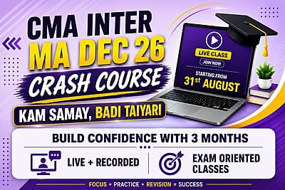CMA Inter MA Crash Course for Dec 26