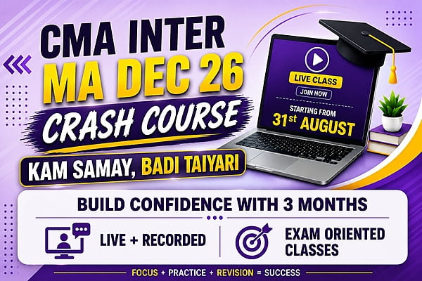 CMA Inter MA Crash Course for Dec 26