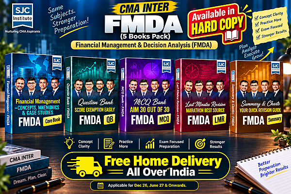 CMA Inter FMBDA Combo Hard Copy Book Set (MCQ Bank + Q. Bank + DJB + LMR + Data Magic) by SJC Team